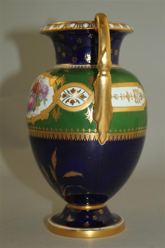 A Royal Crown Derby two handled vase, 18.5cm